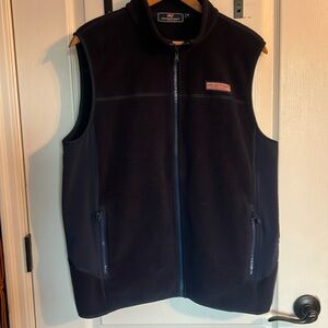 Nearly new Men's Vineyard Vines navy blue fleece vest size Medium